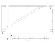 Mocny wspornik do półki ściennej, wiszącej 330 x 500 x 30 mm - 2