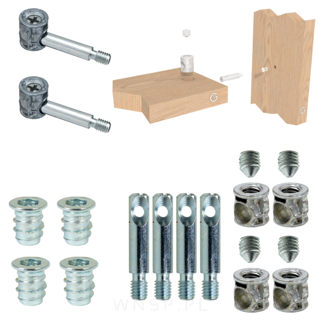 Złącze 3 elementowe do otworu 14 mm, mocne połączenie zestaw 4 złącz