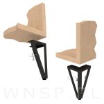 Nogi meblowe trójkątne loft 15 cm zestaw z wkrętami - 3