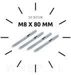 M8 X 80 mm, szpilka dwustronna 30/70 - 2