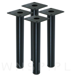 Noga stalowa okrągła 19,6 CM, z blachą montażową, czarna matowa - 6