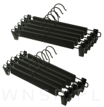 WIESZAK DREWNIANY NA SPODNIE CZARNY ZESTAW X10 WIESZAKI Z KLIPSAMI - 4