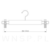 WIESZAK DREWNIANY NA SPODNIE CZARNY ZESTAW X10 WIESZAKI Z KLIPSAMI - 6