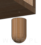 Nóżka bukowa szary mat 20 cm, walcowa 60 mm z blachą - 13