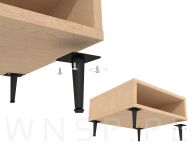 Nogi stalowe 10 cm, zestaw z wkrętami, czarne - 3