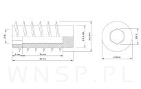 Mufa dwugwintowa meblowa M8x15X30 do drewna ślepa - 3