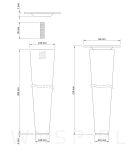 Noga bukowa prosta, stożek 20 cm lakier bezbarwny z blachą montażową - 2