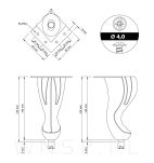 Noga meblowa nowoczesna typ Glamour 14,5 cm, mosiądz - 2