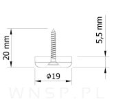 Ślizgacz teflonowy fi 19 mm - 2