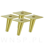 Noga stalowa skośna stożek 10 cm, z blachą montażową, mosiądz szczotkowany - 6