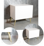 Noga stalowa skośna stożek 10 cm, z blachą montażową, mosiądz szczotkowany - 3