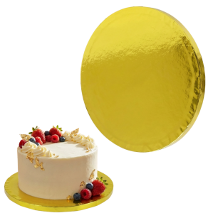 Podkład pod tort Ø 25 cm okrągły, dekoracja na urodziny gruby sztywny złoty