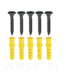 Wieszak 1002 mm z 35 uchwytami, haczykami, kolor czarny przykręcany - 7