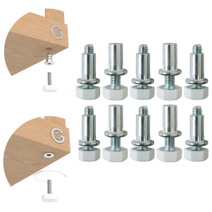 Stopka meblowa 10 sztuk, M6 X 31,5 mm z gniazdem do mebli