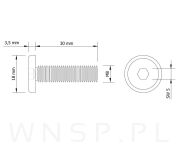 Wkręt metryczny z łbem walcowym M8 x 30 mm, ocynk czarny - 2