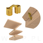 Zawias cylindryczny Ø 12 mm, do stołu, drzwi meblowych, mosiądz - 3