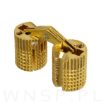 Zawias cylindryczny Ø 12 mm, do stołu, drzwi meblowych, mosiądz - 7