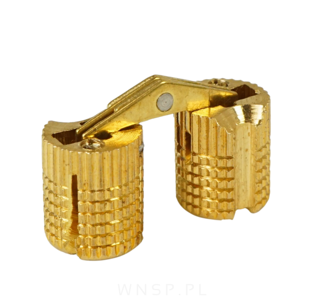 Zawias cylindryczny Ø 12 mm, do stołu, drzwi meblowych, mosiądz