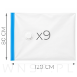 WORKI PRÓŻNIOWE 120 x 80 CM ZESTAW 9 SZTUK, NA UBRANIA, ZABAWKI DO SZAFY, GARAŻU, PIWNICY, NA STRYCH MOCNE GRUBE - 2