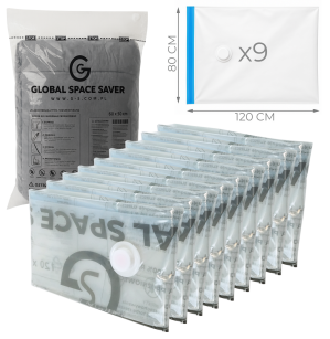 WORKI PRÓŻNIOWE 120 x 80 CM ZESTAW 9 SZTUK, NA UBRANIA, ZABAWKI DO SZAFY, GARAŻU, PIWNICY, NA STRYCH MOCNE GRUBE