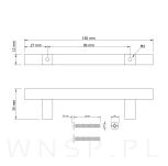 Uchwyt meblowy RECT 96 mm czarny - 2