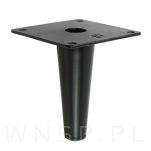 Noga stalowa prosta stożek 10 cm, z blachą montażową, czarna matowa - 4