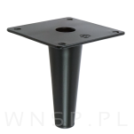 Noga stalowa prosta stożek 10 cm, z blachą montażową, czarna matowa - 8