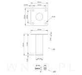 Nogi stalowe okrągłe 7,5 cm, zestaw nóg z wkrętami, złote - 2