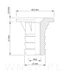 Mufa wbijana  M10 x 17 mm do stopek meblowych - 3
