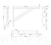 Mocny wspornik do półki ściennej, wiszącej 220 x 300 x 30 mm - 2
