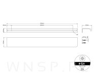 Uchwyt krawędziowy Lyon czarny, rozstaw 256 mm - 3