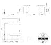 Kątownik montażowy 10 sztuk, 20 X 30 X 60 mm, 4 otworowy - 2