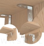 Kątownik montażowy 10 sztuk, 20 X 30 X 60 mm, 4 otworowy - 5