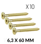 Wkręt HWI 6,3 X 60 mm, SW4, ocynk żółty - 9