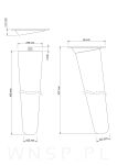 4x Noga dębowa skośna UNIQ 40 CM z blachą montażową - 2