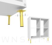 Nogi stalowe okrągłe 17,6 cm, zestaw nóg z wkrętami, złote - 10