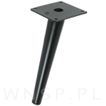 Noga stalowa skośna stożek 23 cm, z blachą montażową, czarna matowa - 4