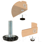Regulator, nóżka, stopka meblowa  M6 x 20 mm - 5