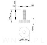 Regulator, nóżka, stopka meblowa  M6 x 20 mm - 2