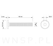 M6 X 40 mm metryczny z łbem walcowym SW 4 - 2