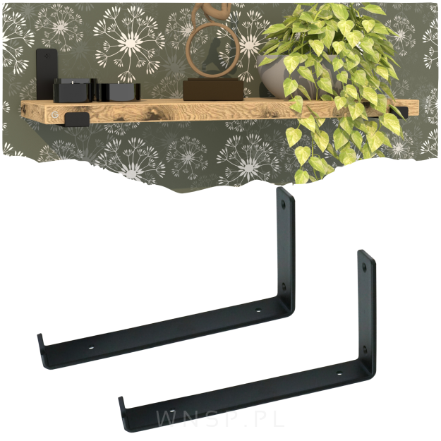 Wspornik do półki ściennej 2 sztuki 255 x 130 x 38 mm