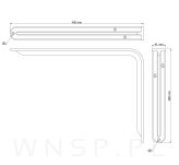 Wspornik do półki ściennej 2 sztuki 400 x 280 mm, czarny - 2
