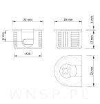 Złącze niewidoczne półki z mimośrodem do płyty 15 - 16 mm - 2