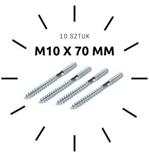 M10 X 70 MM, SZPILKA DWUSTRONNA 50/50
