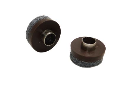 Ślizgacz z filcem i ringiem, 19 mm - brąz