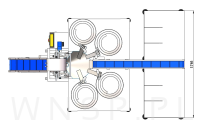 Maszyna, automat pakujący na 4 podajniki + dorzut ręczny 2 stanowiska + taśma przenośnikowa - 5