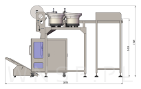 Maszyna, automat pakujący na 4 podajniki + dorzut ręczny 2 stanowiska + taśma przenośnikowa - 4