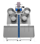 Maszyna, automat pakujący na 4 podajniki + dorzut ręczny 2 stanowiska + taśma przenośnikowa - 2