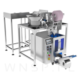 Maszyna, automat pakujący na 4 podajniki + dorzut ręczny 2 stanowiska + taśma przenośnikowa - 6