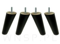 Noga bukowa skośna, stożek 10 cm, czarna ze szpilką M8 x 25 mm - 8